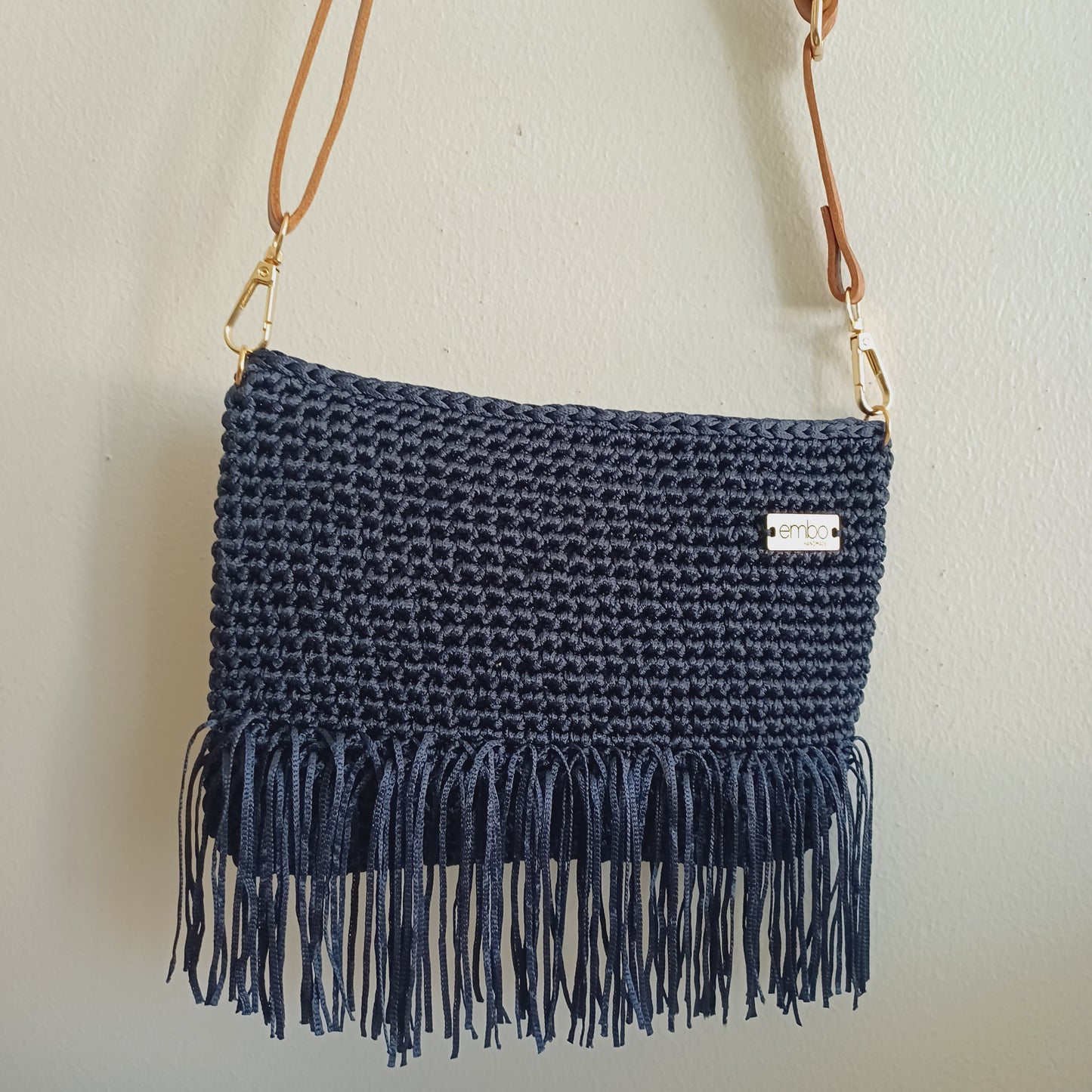 Tassel Bag with Faux Leather Strap