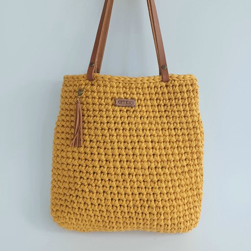 Shopper with Leather Handles