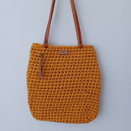 Shopper with Leather Handles